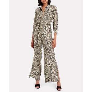 L'Agence Snake Print Silk Jumpsuit 2